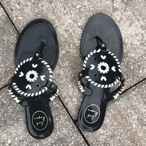 Black and White Jack Rogers Jelly Sandals